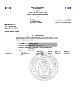 Pace clock FCC-ID certificate